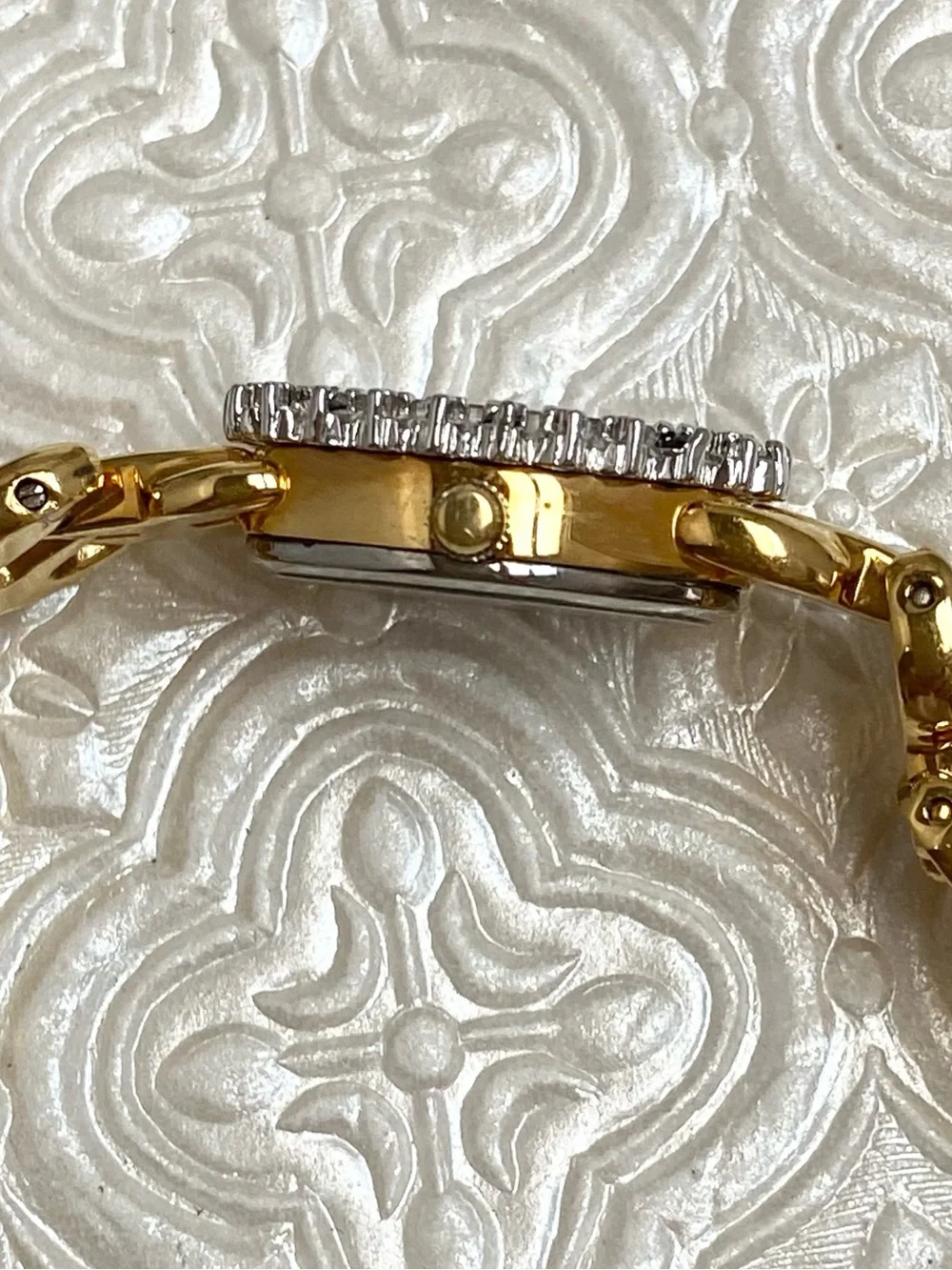 Vintage Gruen Diamond & Sapphire Accented Bezel Cocktail Watch